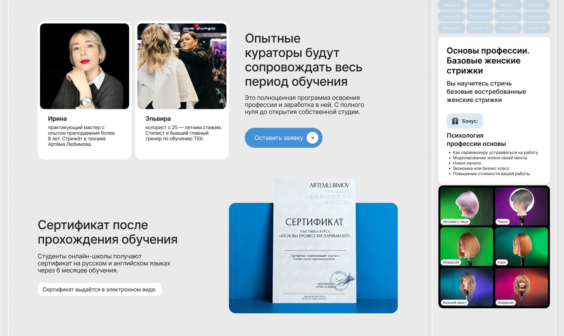 Экран 7 сайта онлайн-школы Артема Любимова
